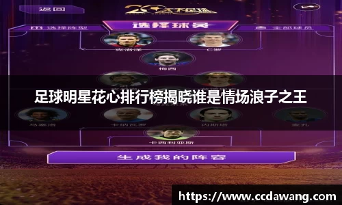 足球明星花心排行榜揭晓谁是情场浪子之王