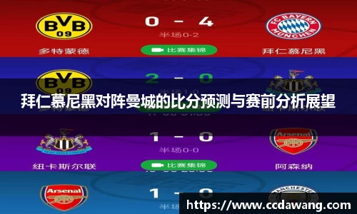 拜仁慕尼黑对阵曼城的比分预测与赛前分析展望